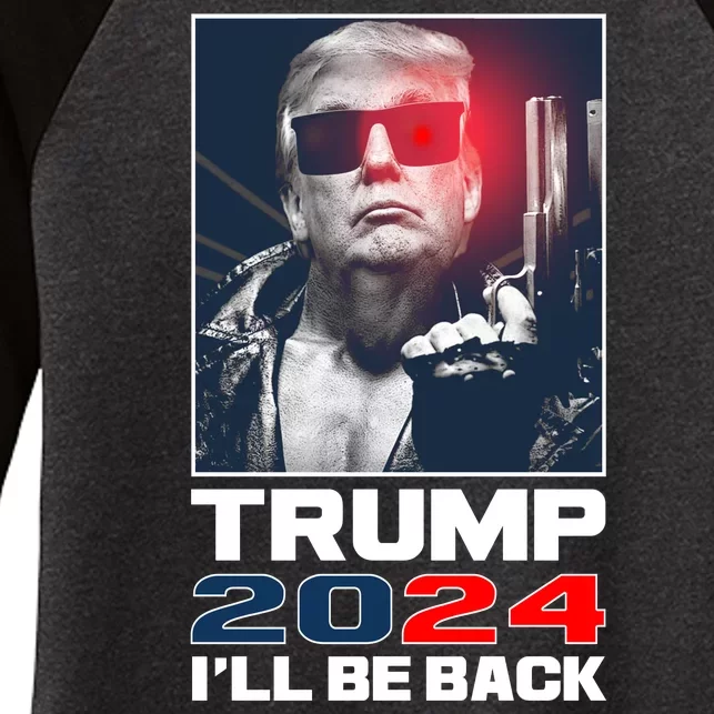 Donald Trump 2024 I'll Be Back Women's Tri-Blend 3/4-Sleeve Raglan Shirt