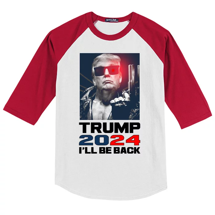 Donald Trump 2024 I'll Be Back Kids Colorblock Raglan Jersey