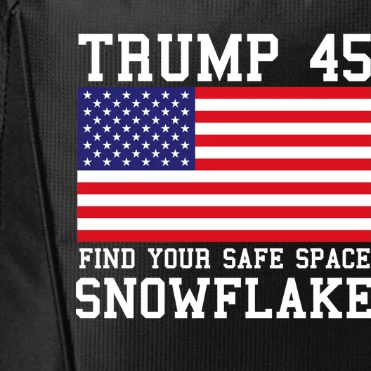 Donald Trump 45 Find Your Safe Space Snowflake USA City Backpack