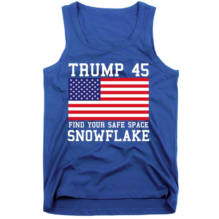 Donald Trump 45 Find Your Safe Space Snowflake USA Tank Top