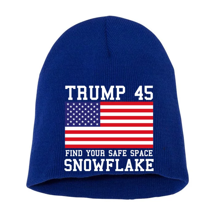 Donald Trump 45 Find Your Safe Space Snowflake USA Short Acrylic Beanie