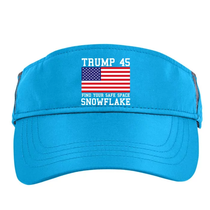 Donald Trump 45 Find Your Safe Space Snowflake USA Adult Drive Performance Visor