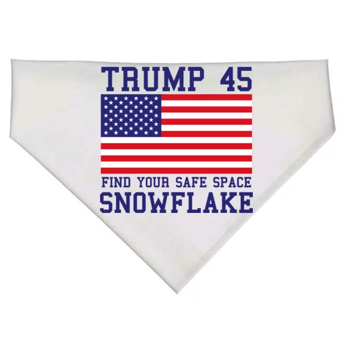 Donald Trump 45 Find Your Safe Space Snowflake USA USA-Made Doggie Bandana