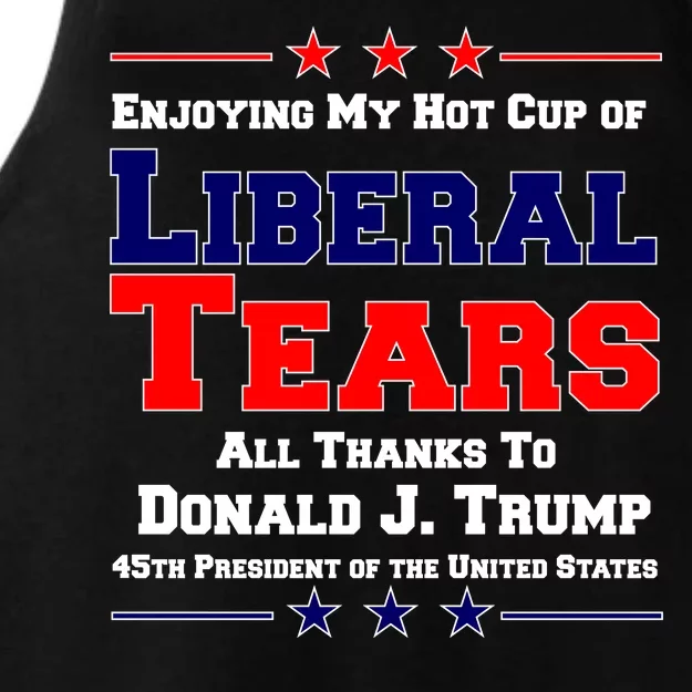 Donald Trump 45TH PRESIDENT POTUS Liberal Tears Ladies Tri-Blend Wicking Tank