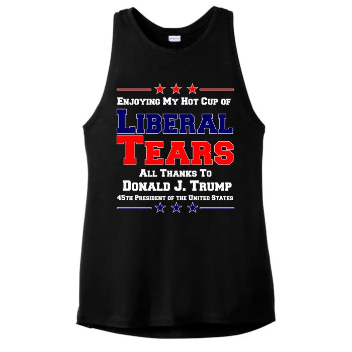 Donald Trump 45TH PRESIDENT POTUS Liberal Tears Ladies Tri-Blend Wicking Tank