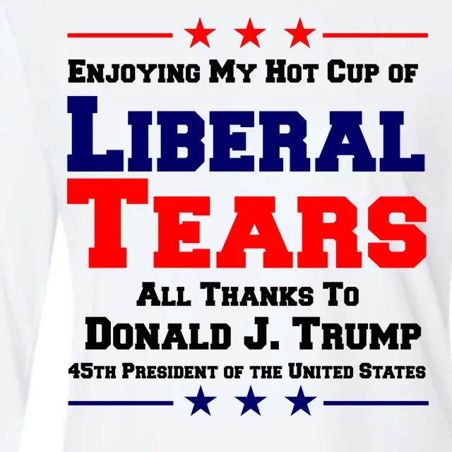 Donald Trump 45TH PRESIDENT POTUS Liberal Tears Womens Cotton Relaxed Long Sleeve T-Shirt