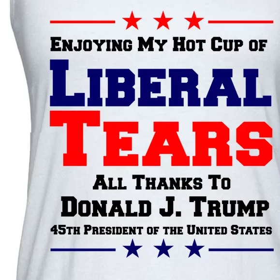 Donald Trump 45TH PRESIDENT POTUS Liberal Tears Ladies Essential Flowy Tank