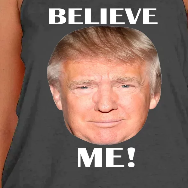 Donald Trump Believe Me Women's Knotted Racerback Tank