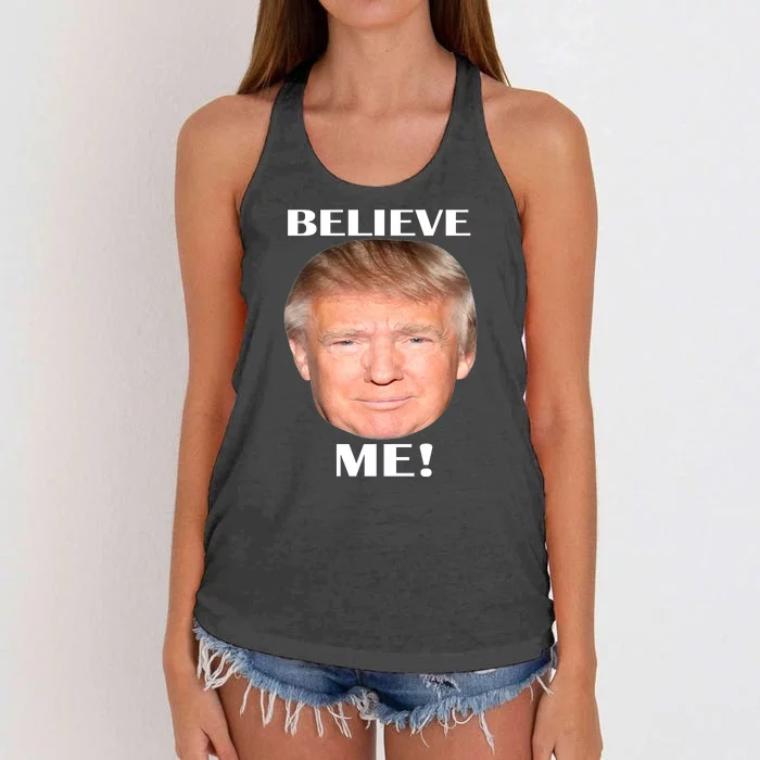 Donald Trump Believe Me Women's Knotted Racerback Tank