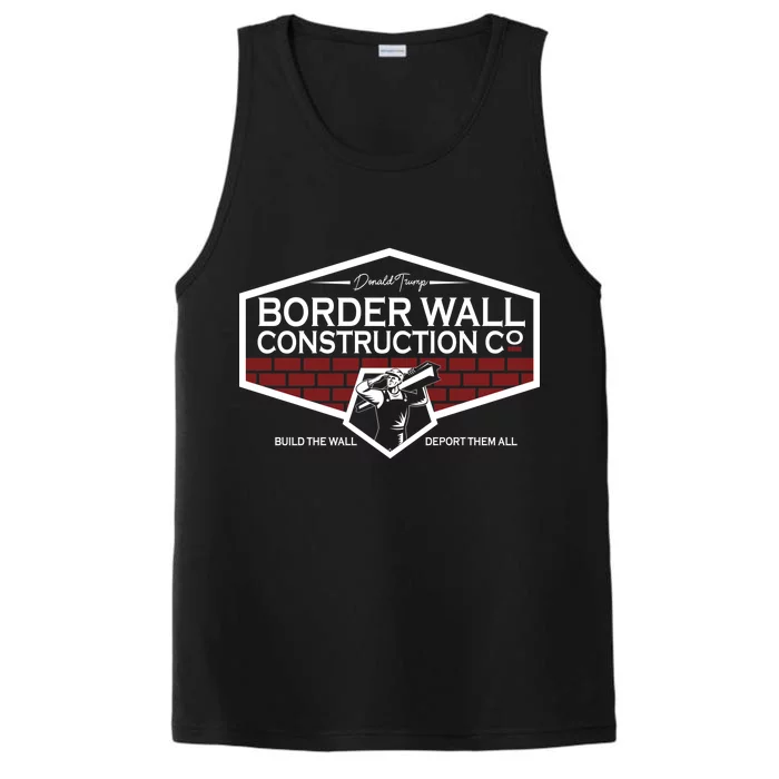 Donald Trump Border Wall Construction Performance Tank