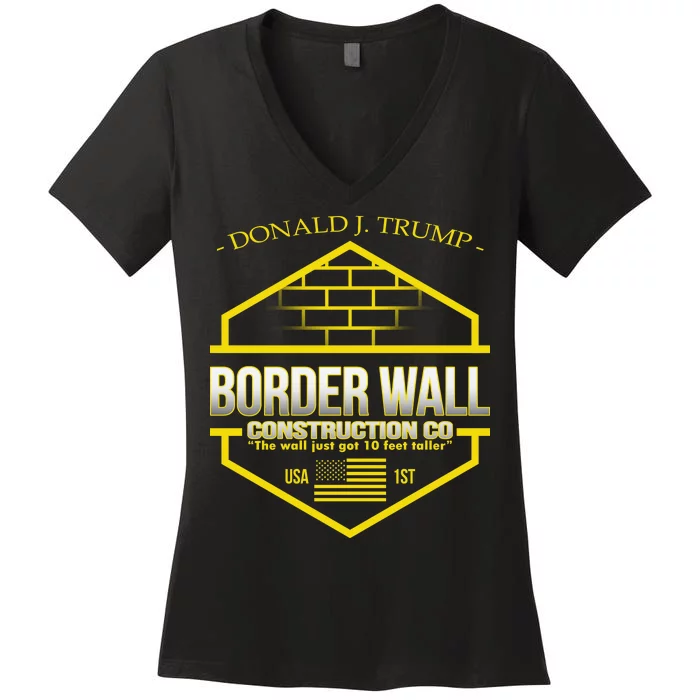 Donald Trump Border Wall Construction Co Women's V-Neck T-Shirt