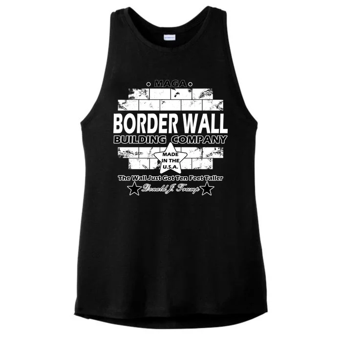 Donald Trump Border Wall Construction Company Ladies Tri-Blend Wicking Tank