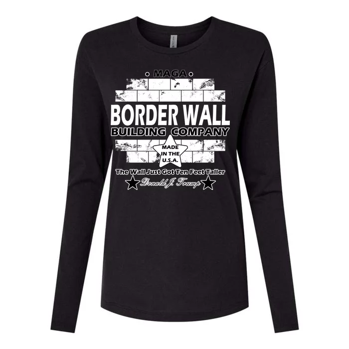 Donald Trump Border Wall Construction Company Womens Cotton Relaxed Long Sleeve T-Shirt