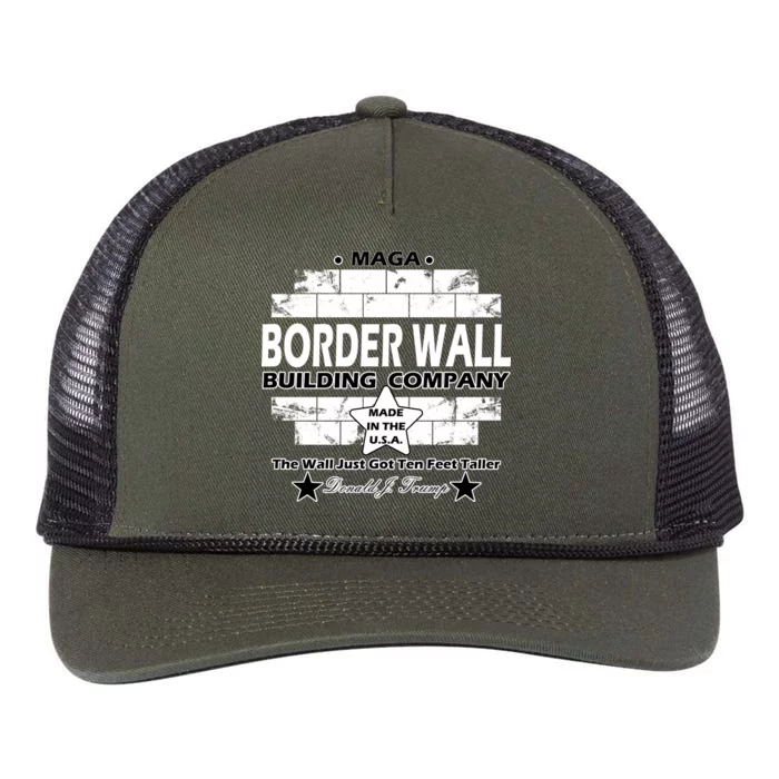 Donald Trump Border Wall Construction Company Retro Rope Trucker Hat Cap