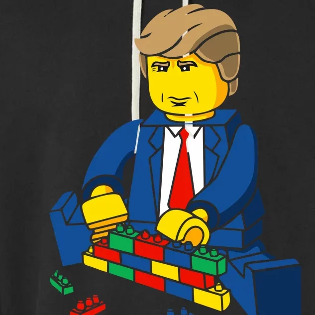 Donald Trump Building a Wall out of Toys Garment-Dyed Fleece Hoodie