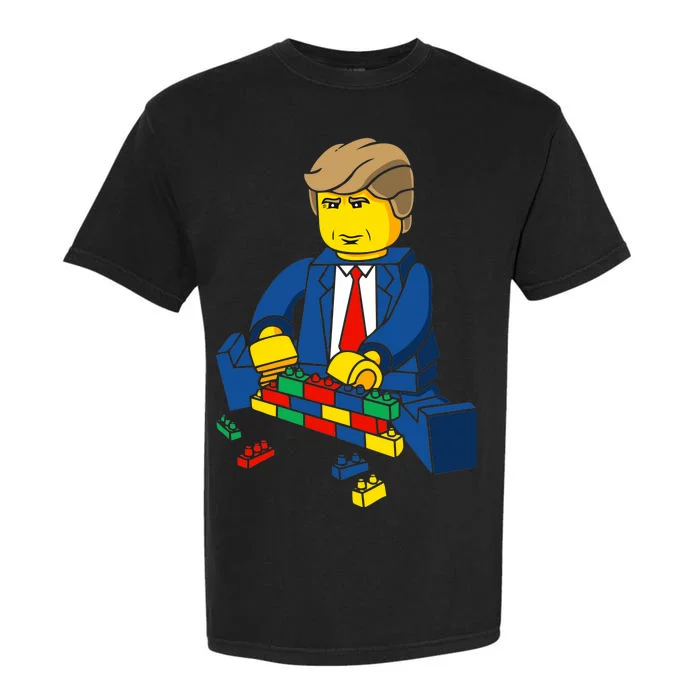 Donald Trump Building a Wall out of Toys Garment-Dyed Heavyweight T-Shirt