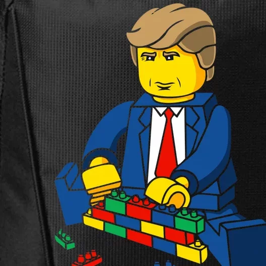 Donald Trump Building a Wall out of Toys City Backpack