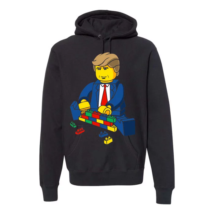 Donald Trump Building a Wall out of Toys Premium Hoodie