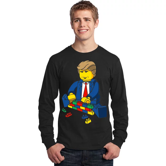 Donald Trump Building a Wall out of Toys Tall Long Sleeve T-Shirt