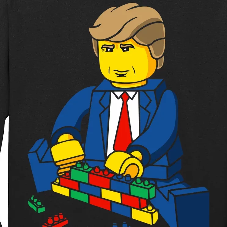 Donald Trump Building a Wall out of Toys Tall Long Sleeve T-Shirt