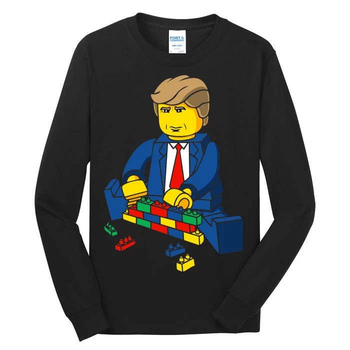 Donald Trump Building a Wall out of Toys Tall Long Sleeve T-Shirt