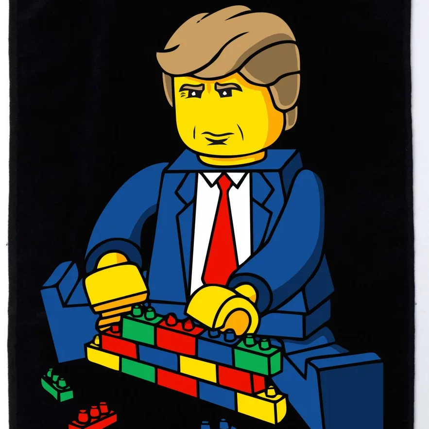 Donald Trump Building a Wall out of Toys Platinum Collection Golf Towel