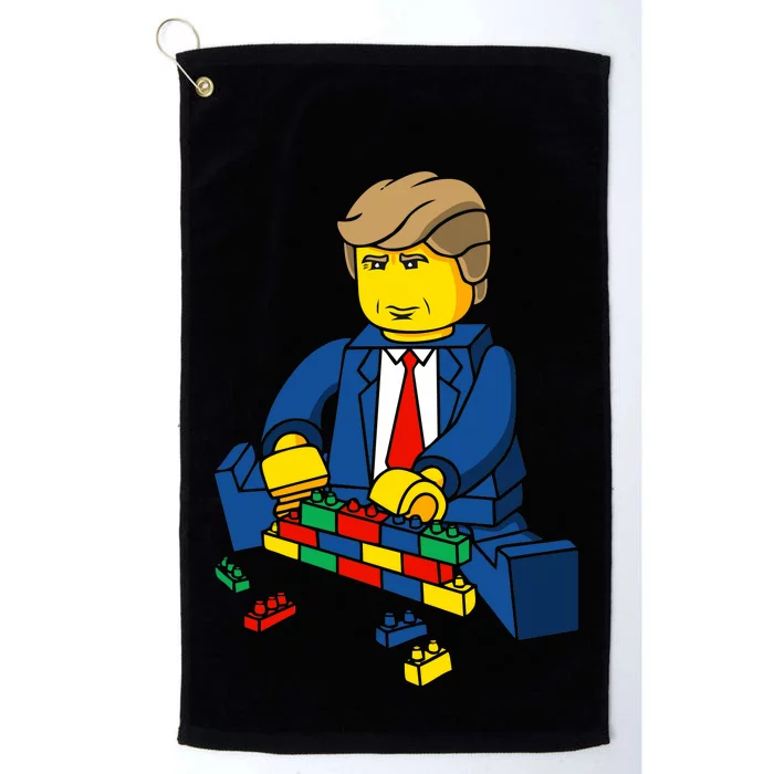 Donald Trump Building a Wall out of Toys Platinum Collection Golf Towel