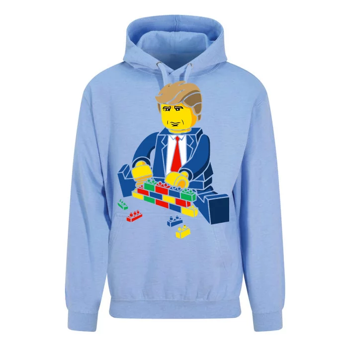 Donald Trump Building a Wall out of Toys Unisex Surf Hoodie