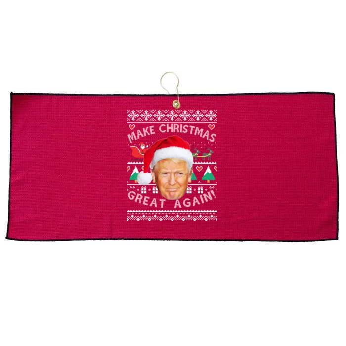 Donald Trump Christmas Large Microfiber Waffle Golf Towel