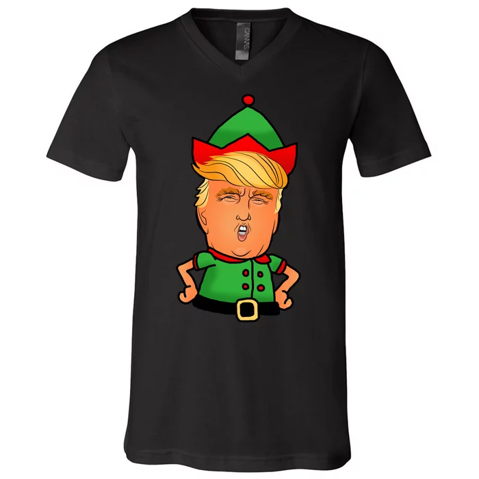 Donald Trump Christmas Elf V-Neck T-Shirt