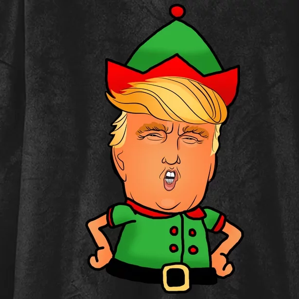 Donald Trump Christmas Elf Hooded Wearable Blanket