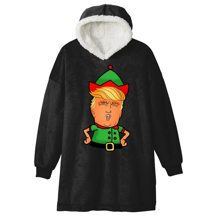 Donald Trump Christmas Elf Hooded Wearable Blanket