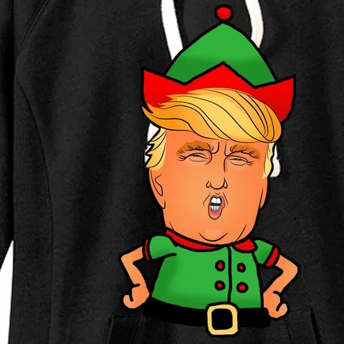 Donald Trump Christmas Elf Women's Fleece Hoodie