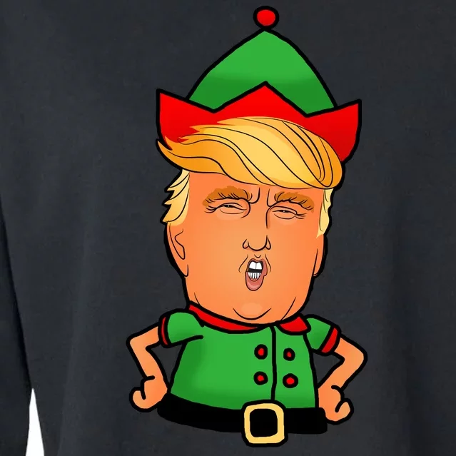 Donald Trump Christmas Elf Cropped Pullover Crew