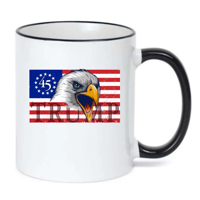 Donald Trump Eagle Betsy Ross Flag Black Color Changing Mug