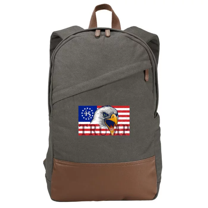 Donald Trump Eagle Betsy Ross Flag Cotton Canvas Backpack