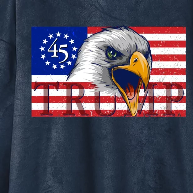 Donald Trump Eagle Betsy Ross Flag Hooded Wearable Blanket