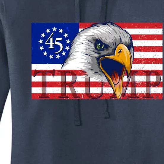 Donald Trump Eagle Betsy Ross Flag Women's Pullover Hoodie