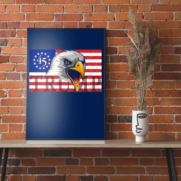 Donald Trump Eagle Betsy Ross Flag Poster