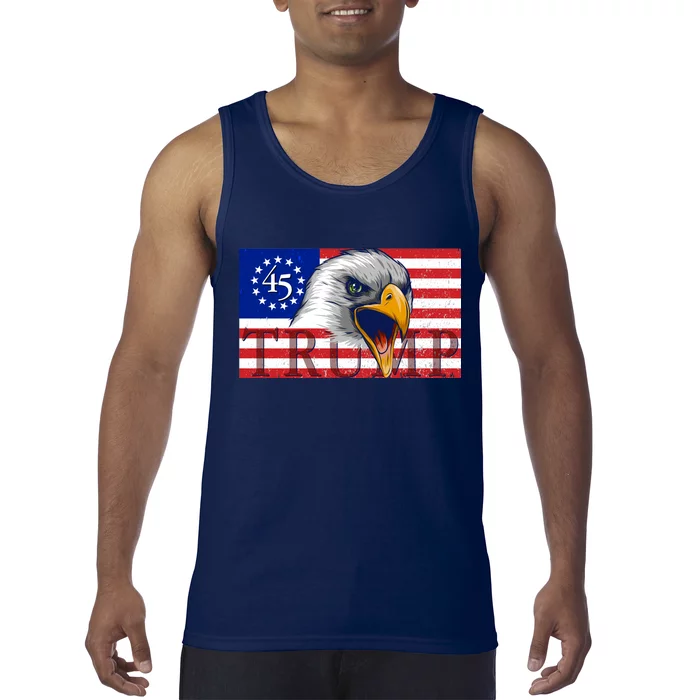 Donald Trump Eagle Betsy Ross Flag Tank Top