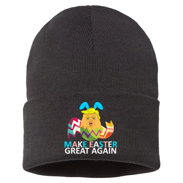 Donald Trump Egg Make Easter Great Again Sustainable Knit Beanie