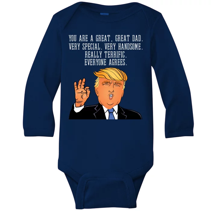 Donald Trump Father s Day Baby Long Sleeve Bodysuit