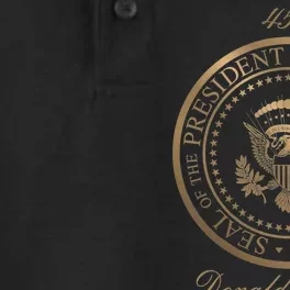 Donald Trump Gold Seal - 45th President Dry Zone Grid Performance Polo