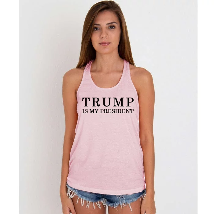 Donald Trump Is My President 45th POTUS Women's Knotted Racerback Tank