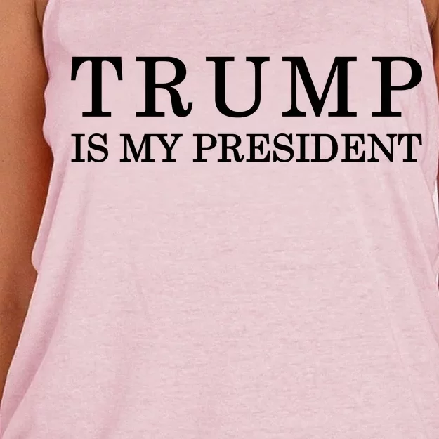 Donald Trump Is My President 45th POTUS Women's Knotted Racerback Tank