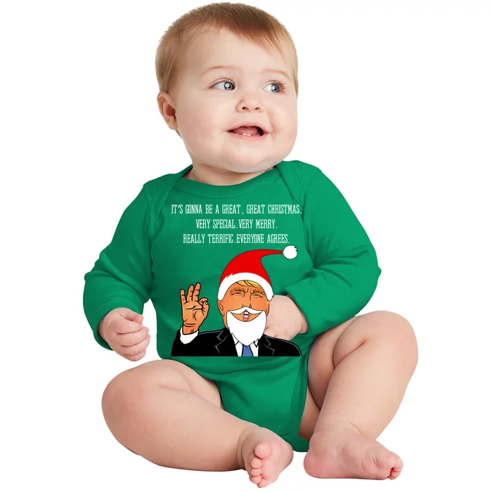 Donald Trump It's Gonna Be A Great Christmas Baby Long Sleeve Bodysuit