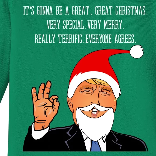 Donald Trump It's Gonna Be A Great Christmas Baby Long Sleeve Bodysuit