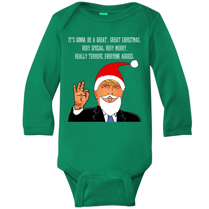 Donald Trump It's Gonna Be A Great Christmas Baby Long Sleeve Bodysuit