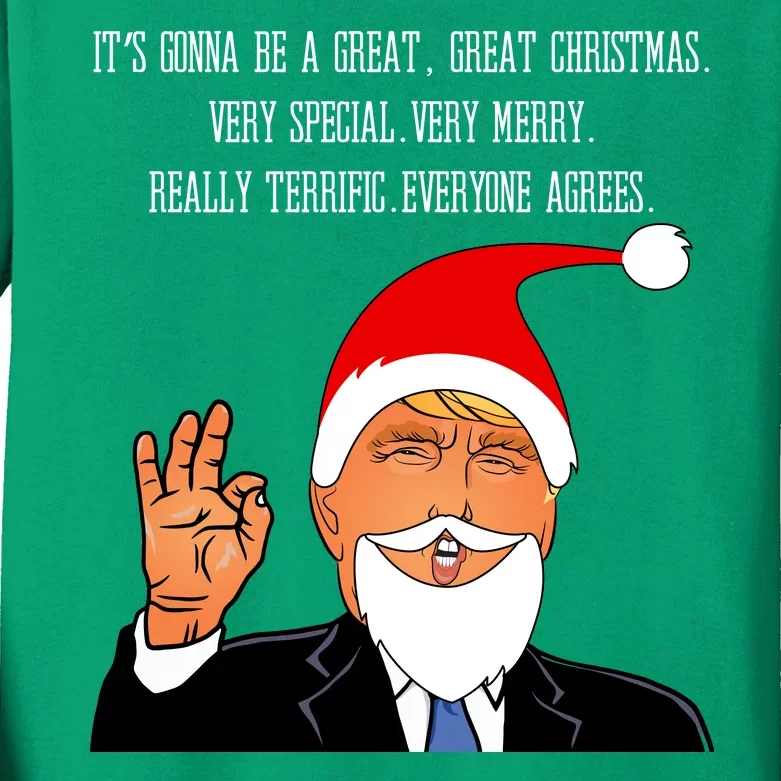 Donald Trump It's Gonna Be A Great Christmas Kids Long Sleeve Shirt