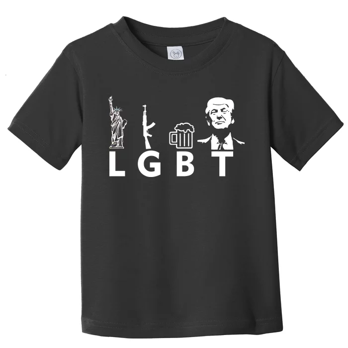 Donald Trump LGBT Liberty Guns Beer Trump Toddler T-Shirt